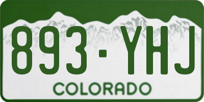 CO license plate 893YHJ