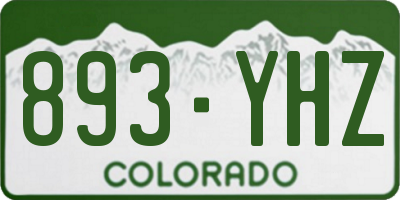 CO license plate 893YHZ