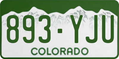 CO license plate 893YJU