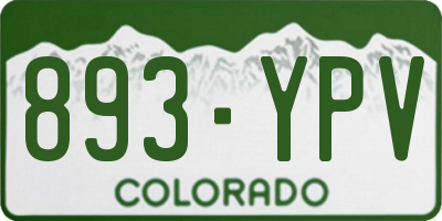 CO license plate 893YPV