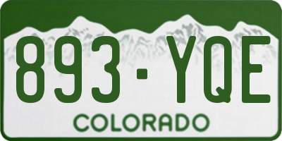 CO license plate 893YQE