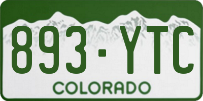 CO license plate 893YTC
