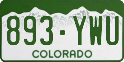 CO license plate 893YWU