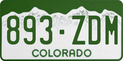 CO license plate 893ZDM
