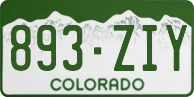 CO license plate 893ZIY