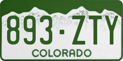 CO license plate 893ZTY