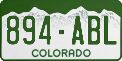 CO license plate 894ABL