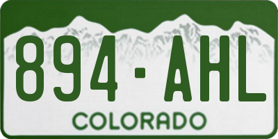 CO license plate 894AHL