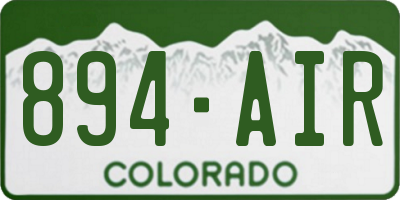CO license plate 894AIR