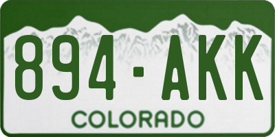 CO license plate 894AKK
