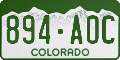 CO license plate 894AOC
