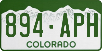 CO license plate 894APH