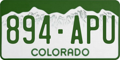 CO license plate 894APU
