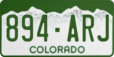 CO license plate 894ARJ