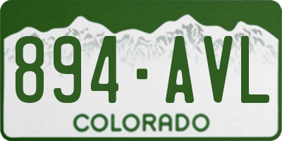 CO license plate 894AVL