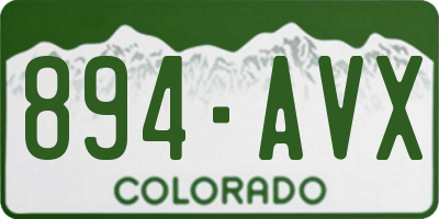 CO license plate 894AVX