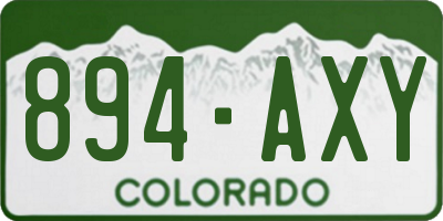 CO license plate 894AXY