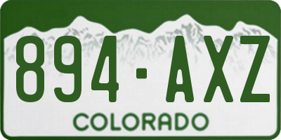 CO license plate 894AXZ