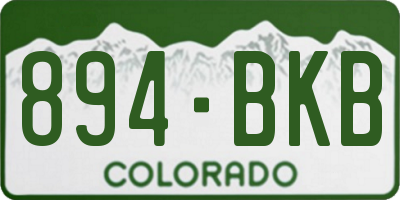 CO license plate 894BKB