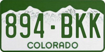 CO license plate 894BKK