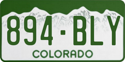 CO license plate 894BLY