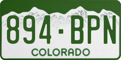 CO license plate 894BPN