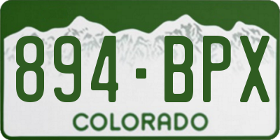 CO license plate 894BPX