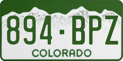 CO license plate 894BPZ