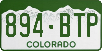 CO license plate 894BTP