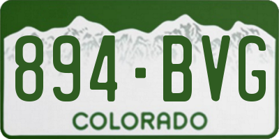 CO license plate 894BVG