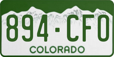 CO license plate 894CFO