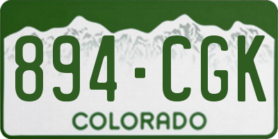 CO license plate 894CGK