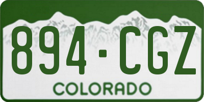CO license plate 894CGZ
