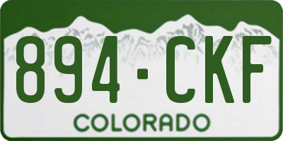 CO license plate 894CKF