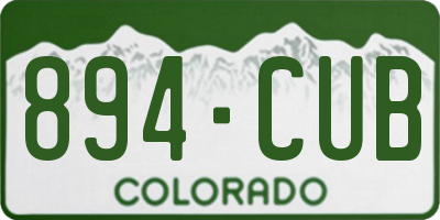 CO license plate 894CUB