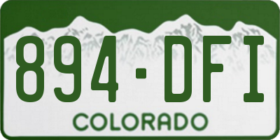 CO license plate 894DFI