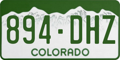 CO license plate 894DHZ
