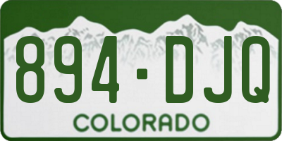 CO license plate 894DJQ