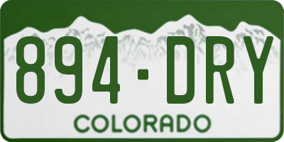 CO license plate 894DRY