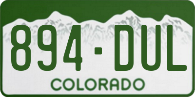 CO license plate 894DUL