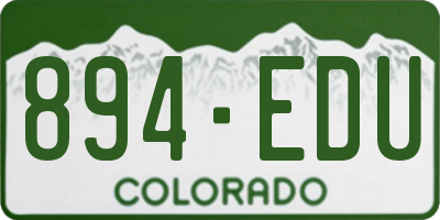 CO license plate 894EDU