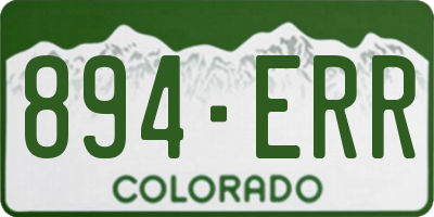 CO license plate 894ERR