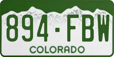 CO license plate 894FBW