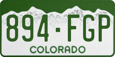 CO license plate 894FGP