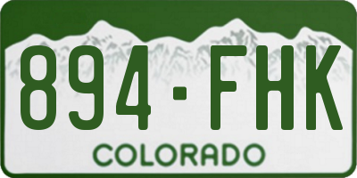 CO license plate 894FHK