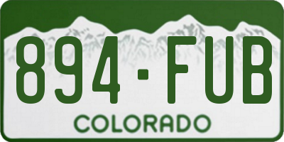 CO license plate 894FUB