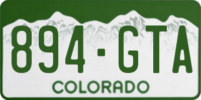 CO license plate 894GTA