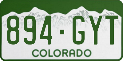 CO license plate 894GYT