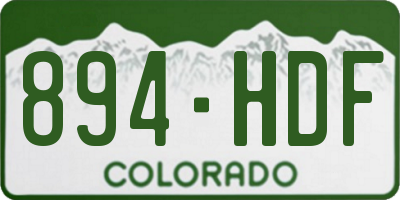 CO license plate 894HDF