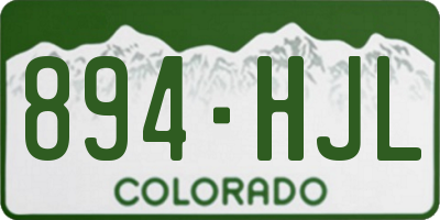 CO license plate 894HJL